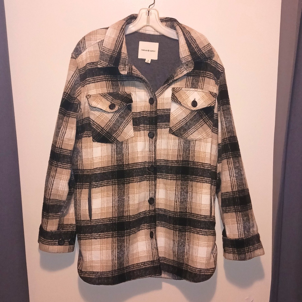 Thread & Supply Gorpcore Cabin Flannel Plaid Shirt Jacket Shacket  S